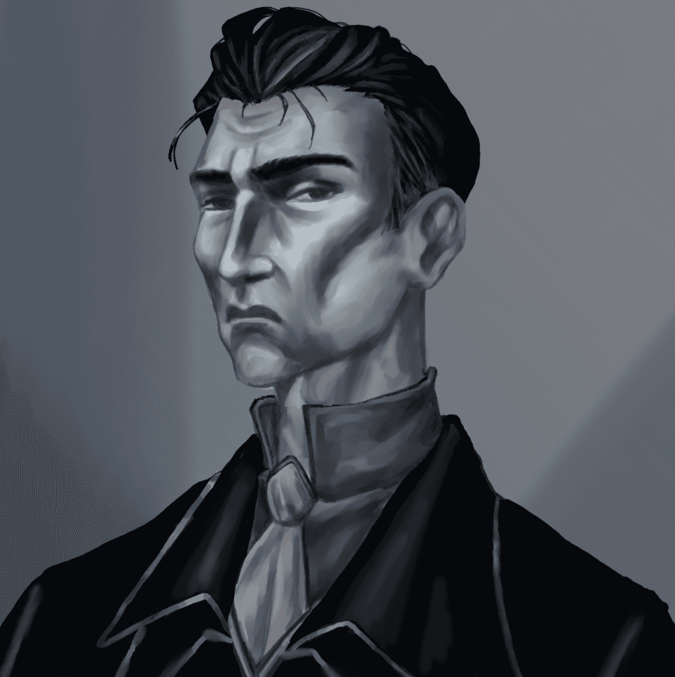 An imposing human noble character portrait